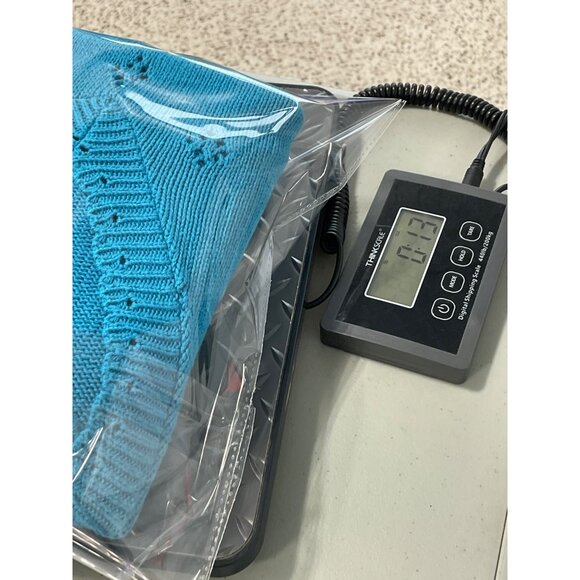 Vintage 90s College Point V Neck Sweater Size Medium Open Weave Deadstock NEW - Picture 8 of 8